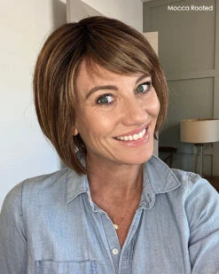 Sing Wig By Ellen Wille | Heat-Friendly Synthetic -Switch Shine Store SingEWMoccaRootedfront